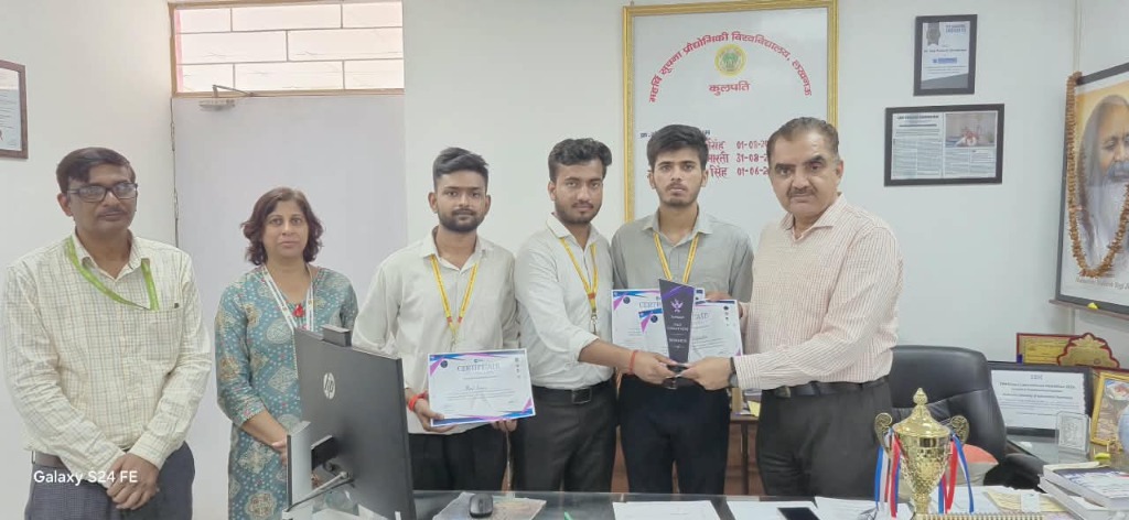 Felicitation by Vice Chancellor, Dean of Academics, and HOD at MUIT Lucknow